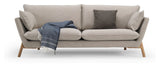 Hasle 3-pers. sofa Latte stof, massive egeben - Unoliving.com