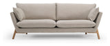 Hasle 3-pers. sofa Latte stof, massive egeben - Unoliving.com