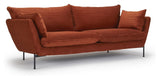 Hasle Lux 2-pers. sofa, Orange Fløjl - Unoliving.com