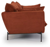 Hasle Lux 3-pers. sofa, Orange Fløjl - Unoliving.com