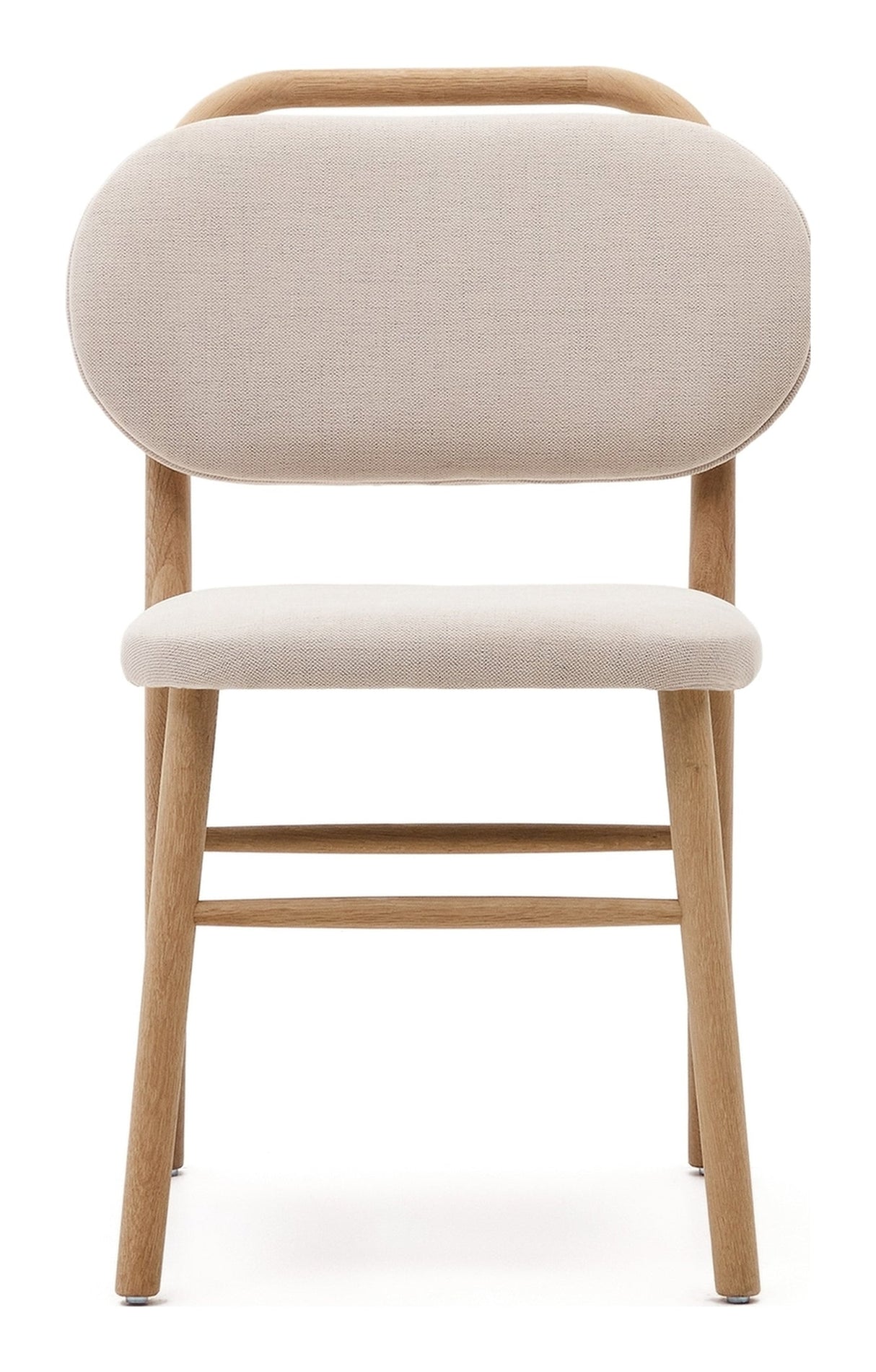 Helda Spisebordsstol, Beige Chenille og Massivt Egetræ - Unoliving.com