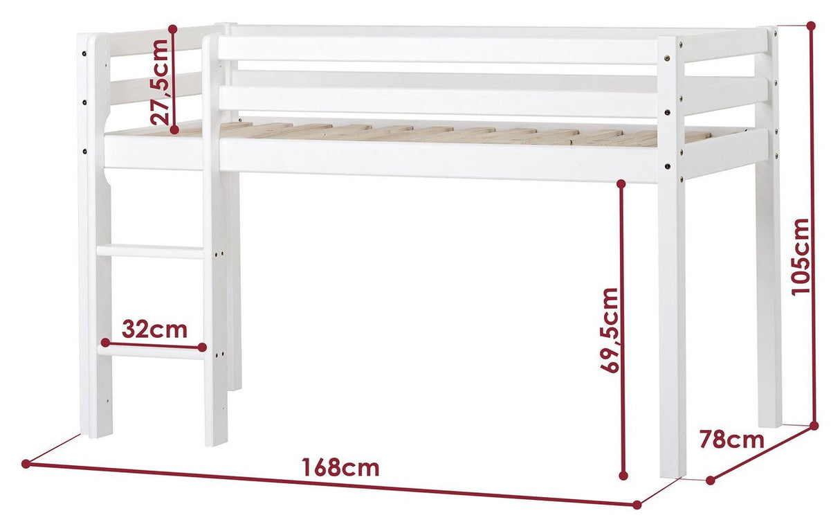 Hoppekids ECO Dream Halvhøj Juniorseng 70x160 - Hvid - Unoliving.com