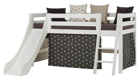 Hoppekids ECO Luxury Halvhøj seng m. rutsjebane 90x200 - Hvid - Unoliving.com