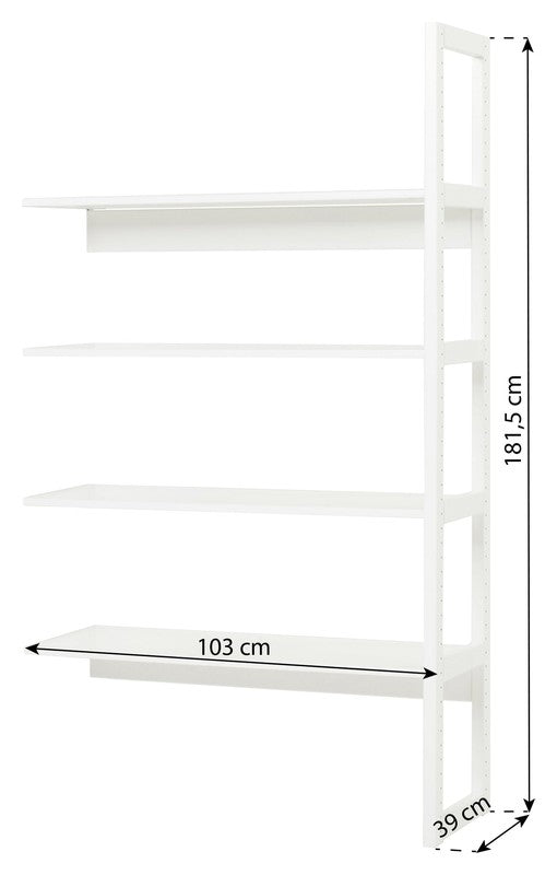 Hoppekids Storey Reol - 1/2 sektion m. 4 hylder - 100 cm - Unoliving.com