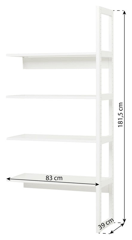 Hoppekids Storey Reol - 1/2 sektion m. 4 hylder - 80 cm - Unoliving.com