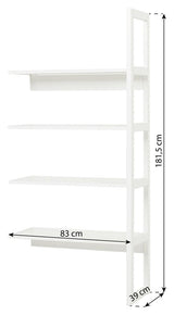 Hoppekids Storey Reol - 1/2 sektion m. 4 hylder - 80 cm - Unoliving.com