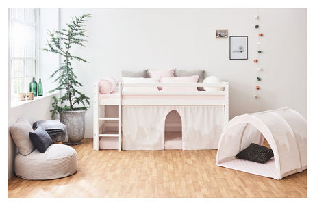 Hoppekids aflang pude med flæser, rosa, Winter Wonderland - Unoliving.com