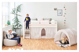 Hoppekids aflang pude med flæser, rosa, Winter Wonderland - Unoliving.com