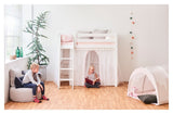 Hoppekids rund pude med flæser, rosa, Winter Wonderland - Unoliving.com