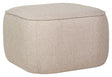 Hübsch Cube Puf 57x57, Beige stof - Unoliving.com