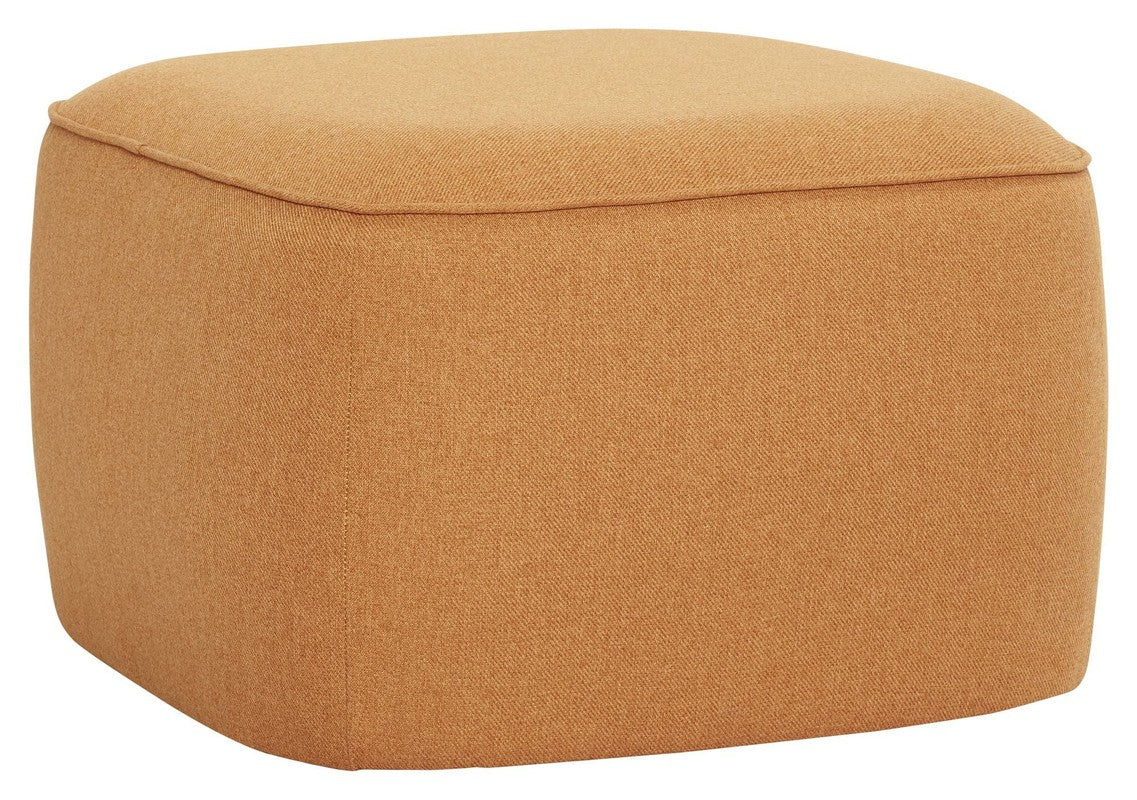 Hübsch Cube Puf, polyester, orange - Unoliving.com