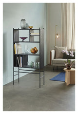 Hübsch Divide Reol m/hylder, ask/metal, sort, H:160 - Unoliving.com