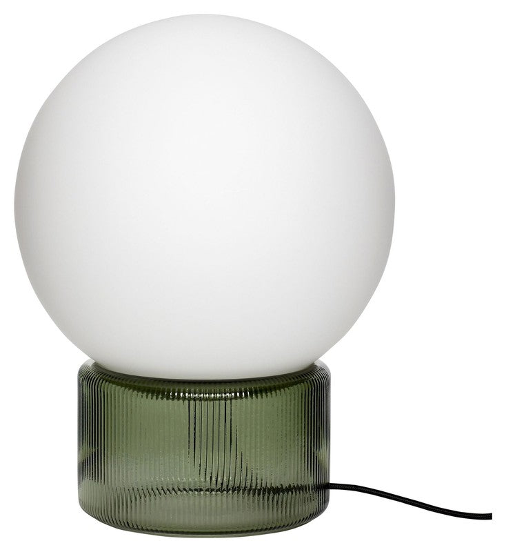 Hübsch Sphere Bordlampe, glas, opal/grøn - Unoliving.com