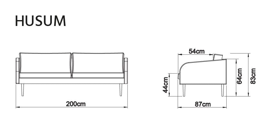 Husum 3 Pers. Sofa, Gul velour - Unoliving.com