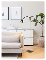 Hygge Gulvlampe 2 arme, Grafit Sort - Unoliving.com