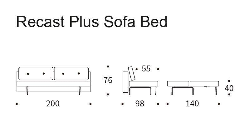 Recast Plus Sovesofa, Micro Check/Grey - Unoliving.com