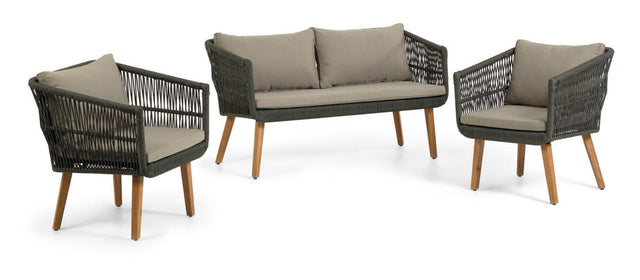 Inti Loungesæt sofa + 2 loungestole Grøn - Unoliving.com