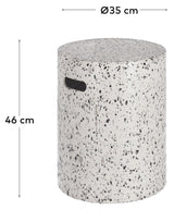 Jenell Outdoor Sidebord, Ø35, Hvid Fibercement - Unoliving.com