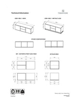 Join TV-Bord m. 3 låger, Mat hvid, 180x50x57 - Unoliving.com