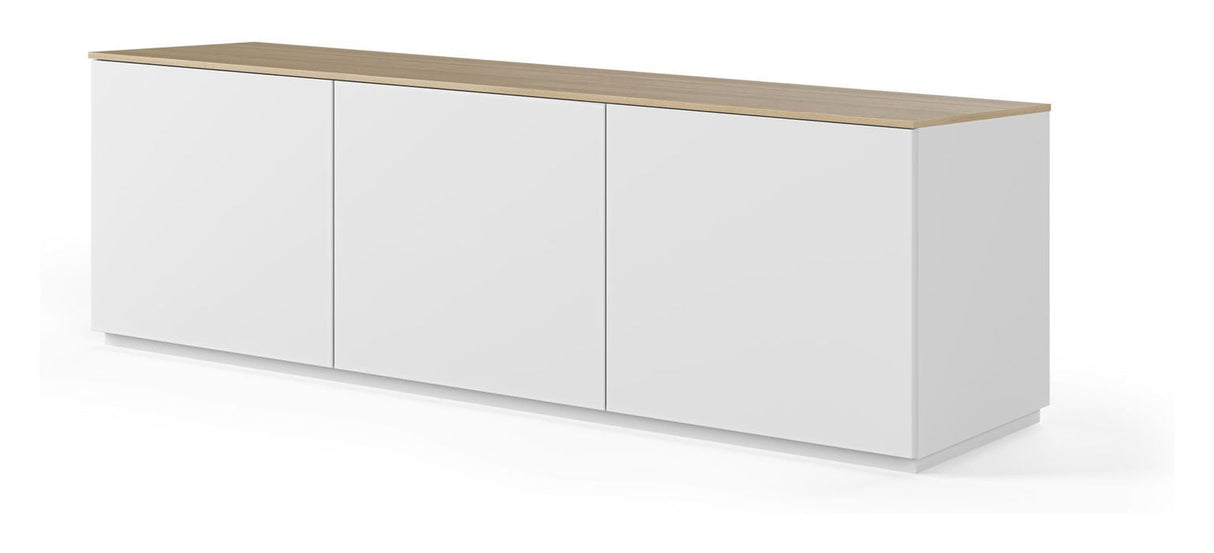 Join TV-Bord m. 3 låger, Mat hvid/Eg Top, 180x50x57 - Unoliving.com