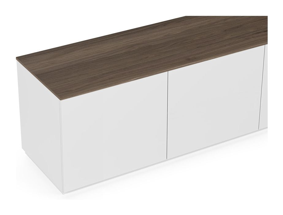 Join TV-Bord m. 3 låger, Mat hvid/Valnød Top, 180x50x57 - Unoliving.com