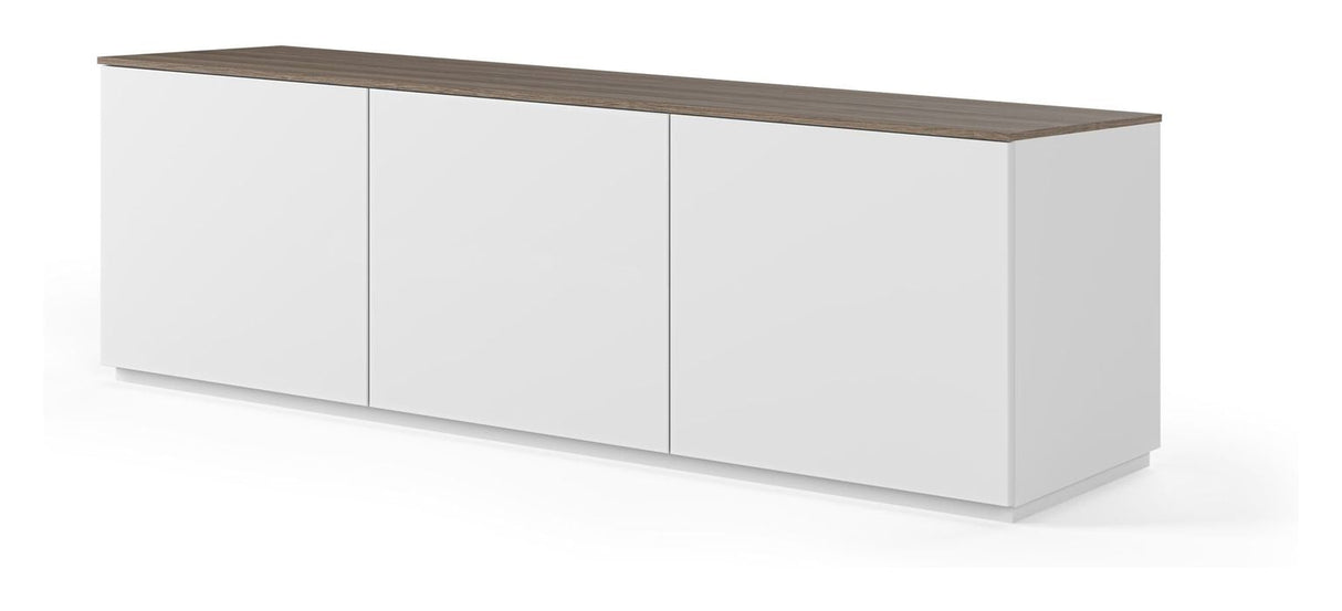 Join TV-Bord m. 3 låger, Mat hvid/Valnød Top, 180x50x57 - Unoliving.com