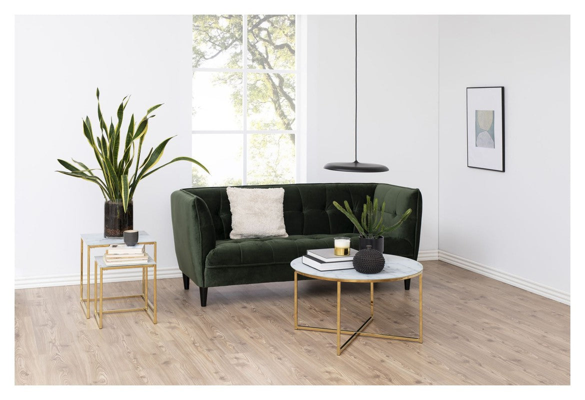 Jonna 2,5-pers. Sofa, Skovgrøn Velour - Unoliving.com