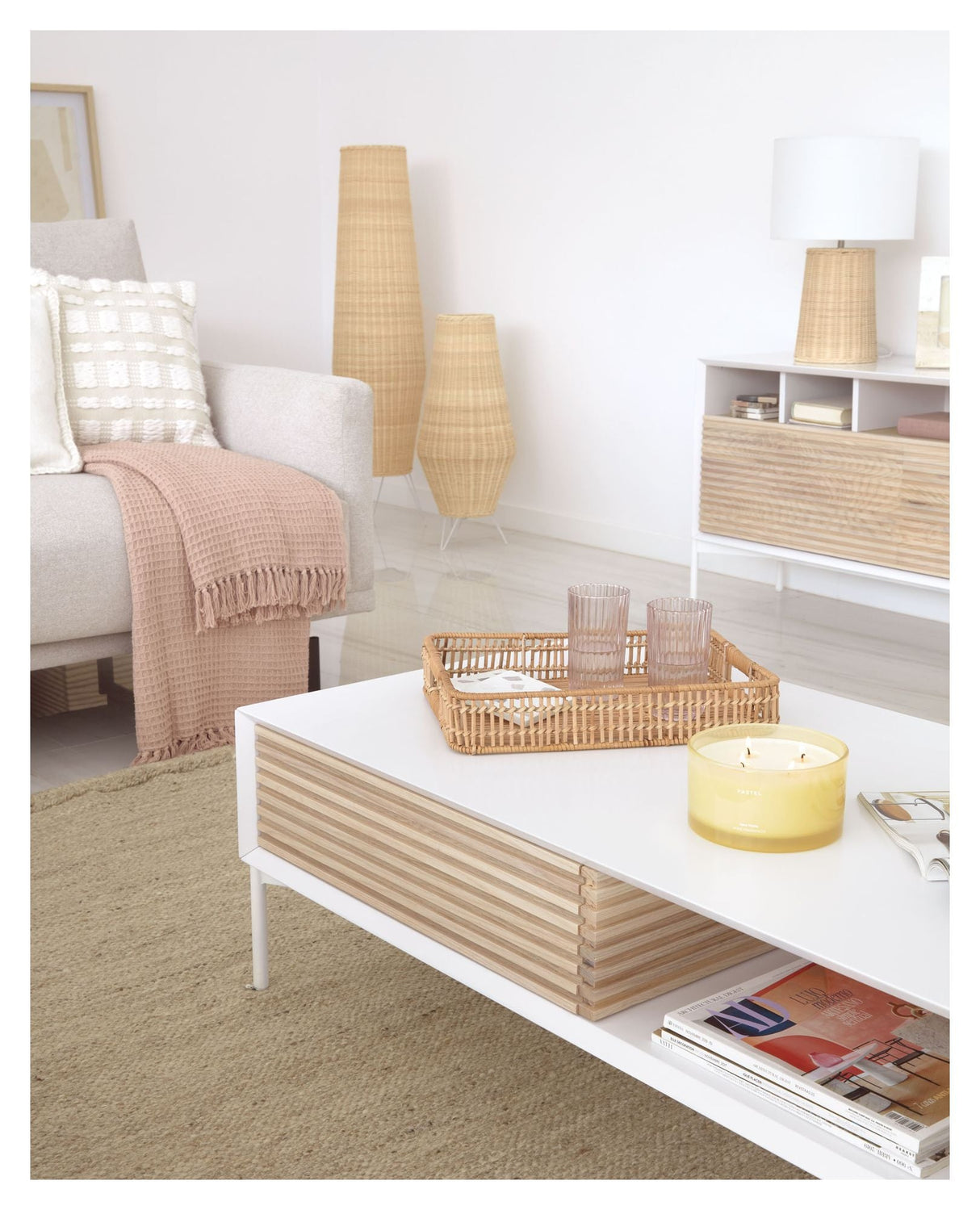 Kamaria Gulvlampe, Rattan - Unoliving.com