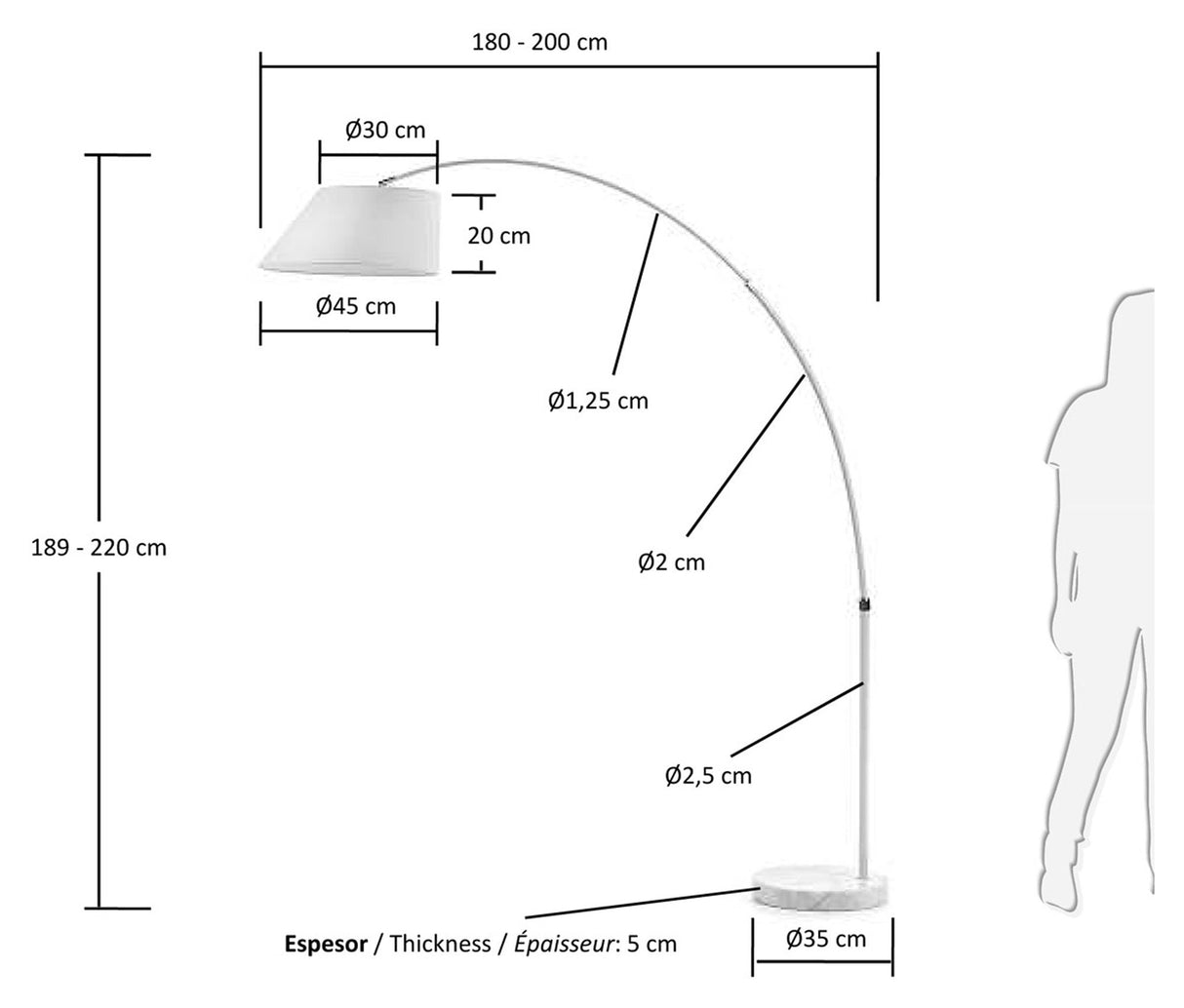 Kan Gulvlampe - Hvid marmor - Unoliving.com