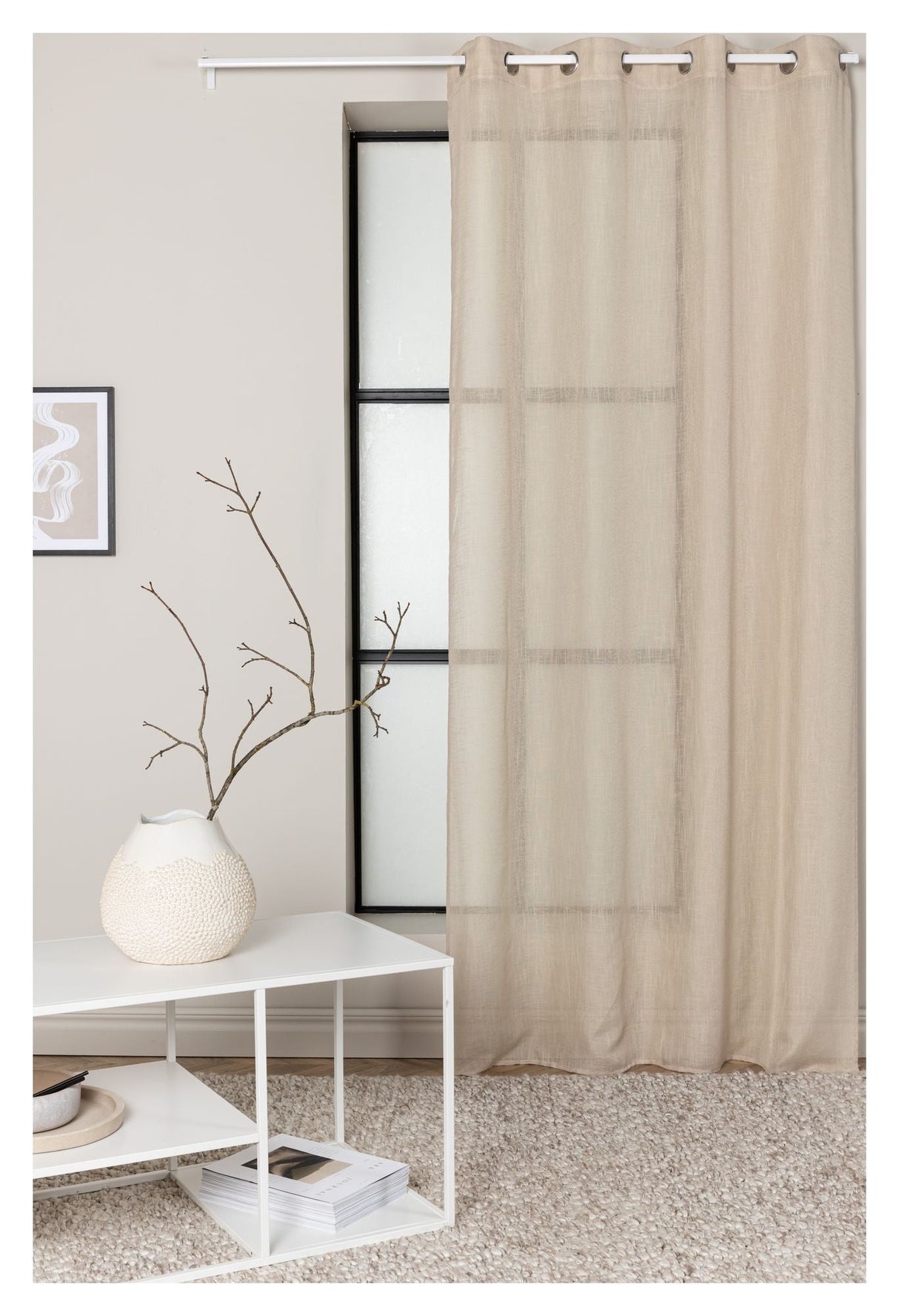 Kaya Gardin Polyester 140x290 - Beige - Unoliving.com