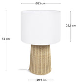 Kimjit Bordlampe i rattan - Unoliving.com