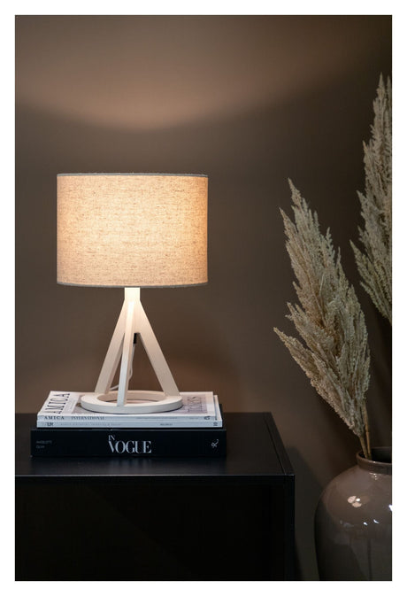 Kona Bordlampe, Hvid/Linen - Unoliving.com