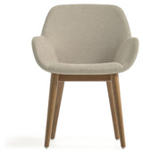 Konna Spisebordsstol, Beige chenille/Ask - Unoliving.com