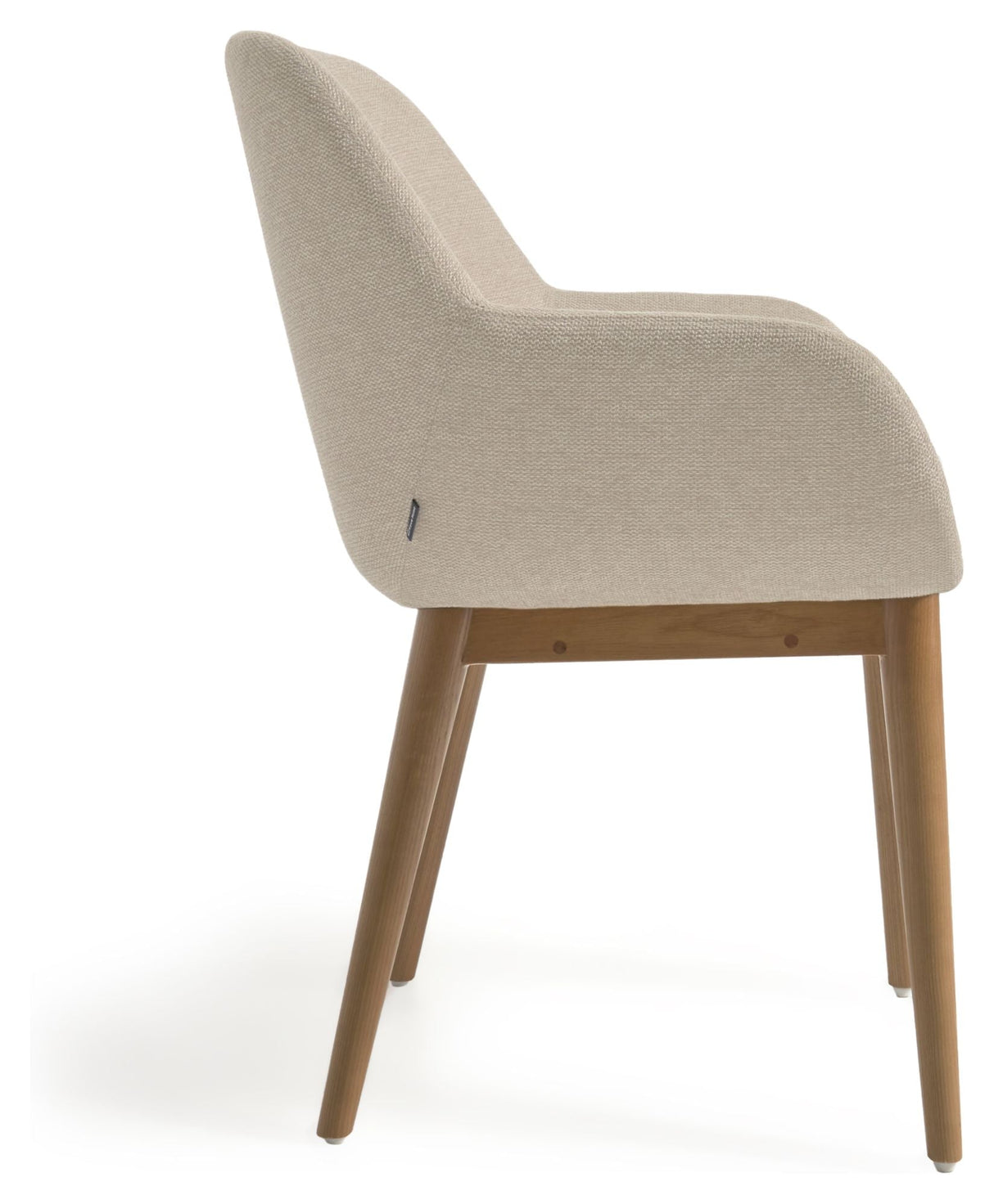 Konna Spisebordsstol, Beige chenille/Ask - Unoliving.com