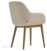 Konna Spisebordsstol, Beige chenille/Ask - Unoliving.com