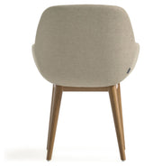 Konna Spisebordsstol, Beige chenille/Ask - Unoliving.com