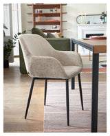 Konna Spisebordsstol, Beige chenille/Sorte stålben - Unoliving.com