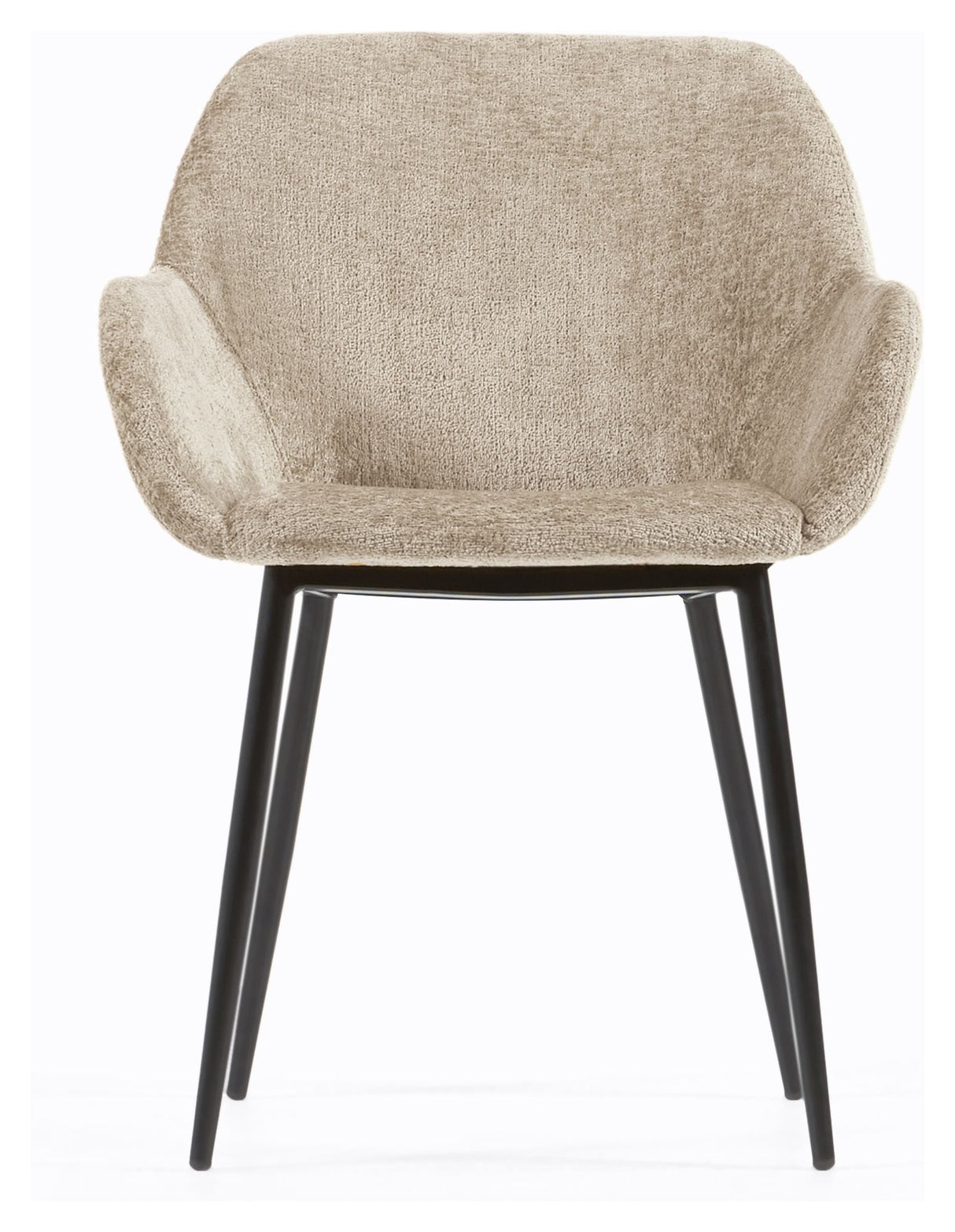 Konna Spisebordsstol, Beige chenille/Sorte stålben - Unoliving.com