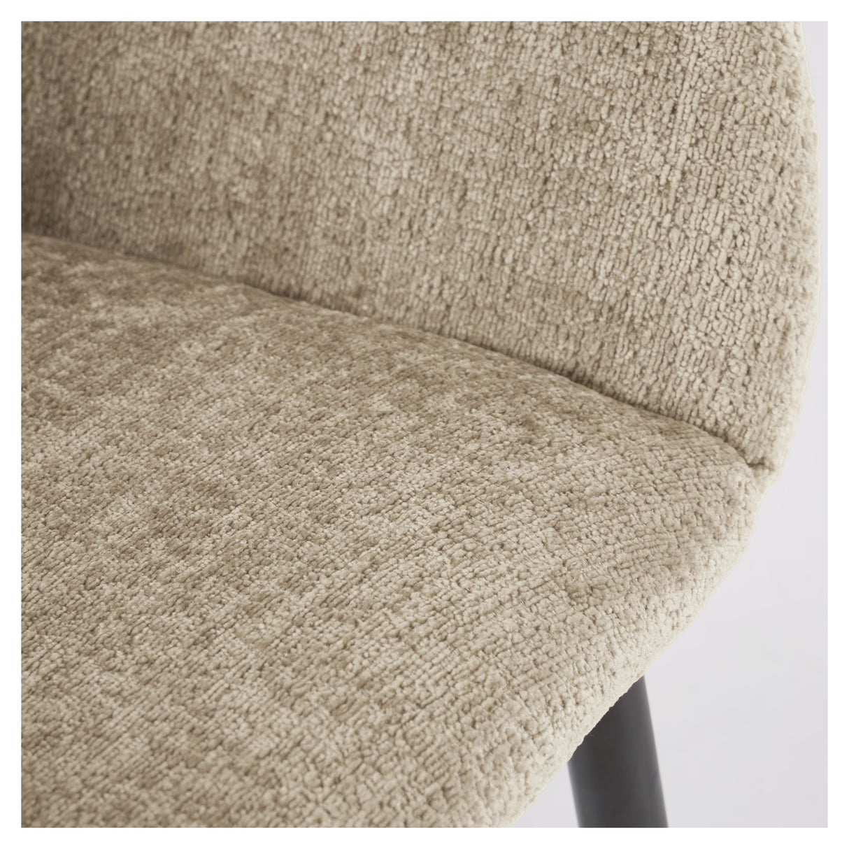 Konna Spisebordsstol, Beige chenille/Sorte stålben - Unoliving.com