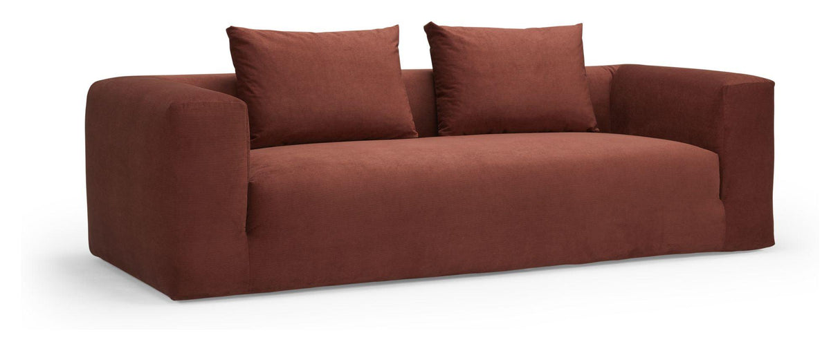 Kornum 3-pers. Sofa rust fløjl - Unoliving.com