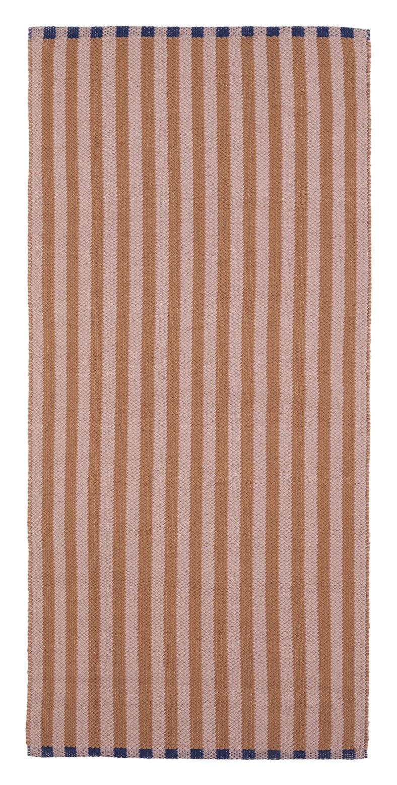 Lamel Bomuld Tæppe 70x140, Brun/Pink - Unoliving.com