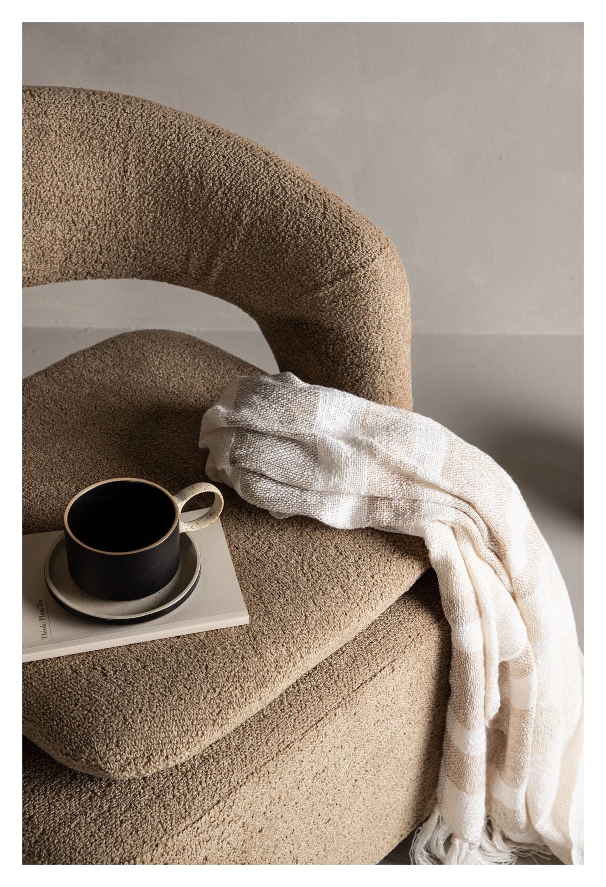 Laurel Loungestol - Beige Boucle - Unoliving.com