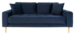 Lido 2,5-pers. Sofa, Mørkeblåt Velour - Unoliving.com