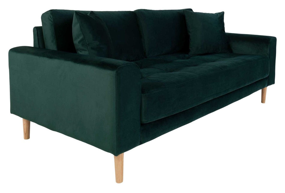 Lido 2,5-pers. Sofa, Mørkegrønt Velour - Unoliving.com