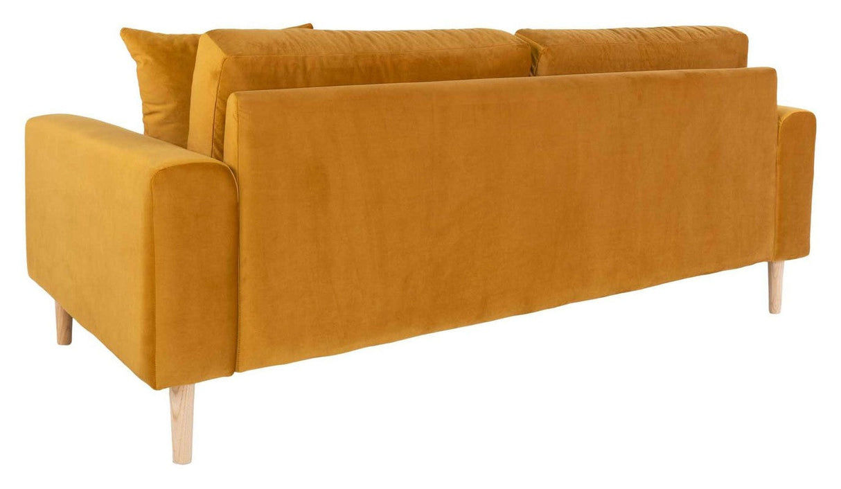 Lido 2,5-pers. Sofa, Sennepsgul Velour - Unoliving.com