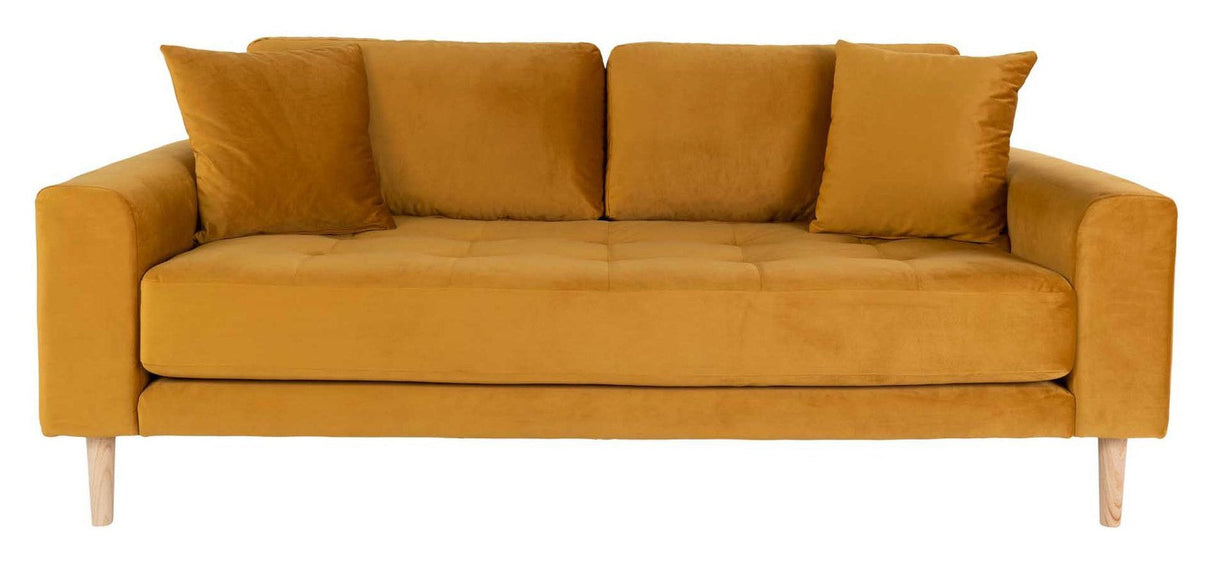 Lido 2,5-pers. Sofa, Sennepsgul Velour - Unoliving.com