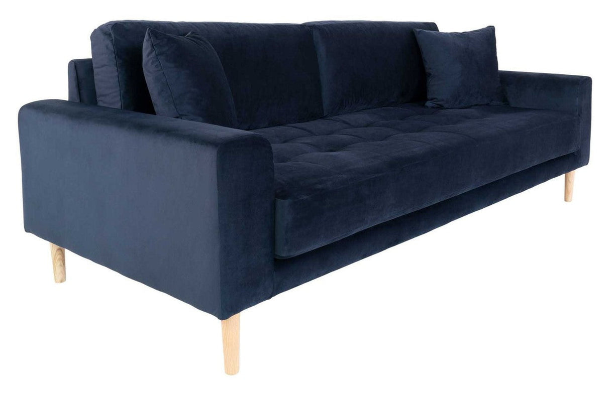 Lido 3-pers. Sofa, Mørkeblåt Velour - Unoliving.com