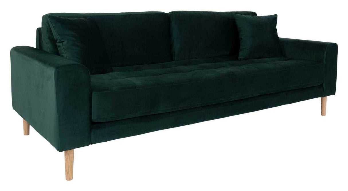 Lido 3-pers. Sofa, Mørkegrønt Velour - Unoliving.com