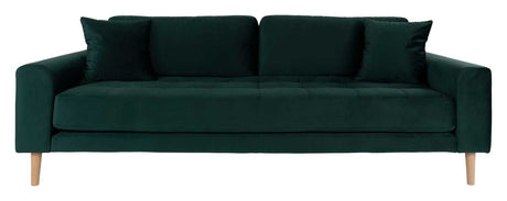 Lido 3-pers. Sofa, Mørkegrønt Velour - Unoliving.com