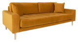 Lido 3-pers. Sofa, Sennepsgul Velour - Unoliving.com